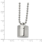 Chisel Stainless Steel Polished Capsule that Opens on a 22 inch Ball Chain Necklace