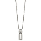 Chisel Stainless Steel Polished Capsule that Opens on a 22 inch Ball Chain Necklace