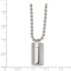 Chisel Stainless Steel Polished Capsule that Opens on a 22 inch Ball Chain Necklace