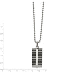 Stainless Steel 22in Polished Black IP-plated Laser Cut Rectangle Necklace