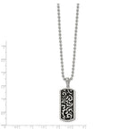 Chisel Stainless Steel Polished Enameled Swirl Design Dog Tag on a 22 inch Ball Chain Necklace