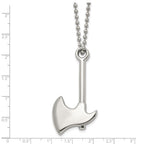 Chisel Stainless Steel Polished Hatchet Pendant on a 22 inch Ball Chain Necklace