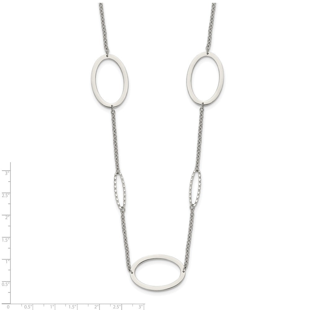 Chisel Stainless Steel Polished Fancy Oval Link Necklace