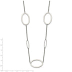 Chisel Stainless Steel Polished Fancy Oval Link Necklace