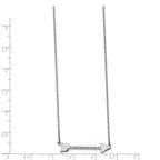 Chisel Stainless Steel Polished with CZ Arrow on a 17.5 inch Cable Chain Necklace