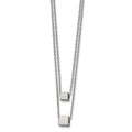 Chisel Stainless Steel Polished Square Beads on a Two Strand 17 inch Cable Chain with a 2 inch Extension Necklace