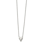 Chisel Stainless Steel Polished with CZ Double Triangles Pendant on a 16.5 inch Cable Chain Necklace