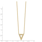 Chisel Stainless Steel Polished Yellow IP-plated CZ Triangle on a 17 inch Cable Chain with 2.5 inch Extension Necklace
