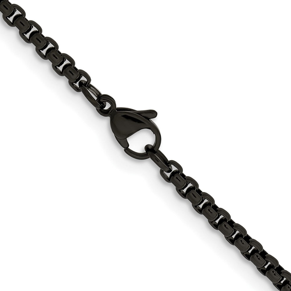 Chisel Stainless Steel Polished Black IP-plated Box Chain