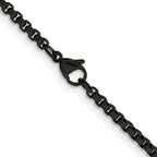 Chisel Stainless Steel Polished Black IP-plated Box Chain