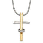 Stainless Steel Gold IP-plated Cross Necklace