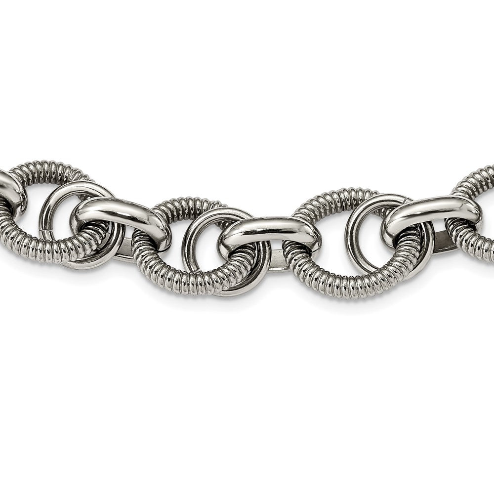 Stainless Steel Polished Fancy Link Necklace