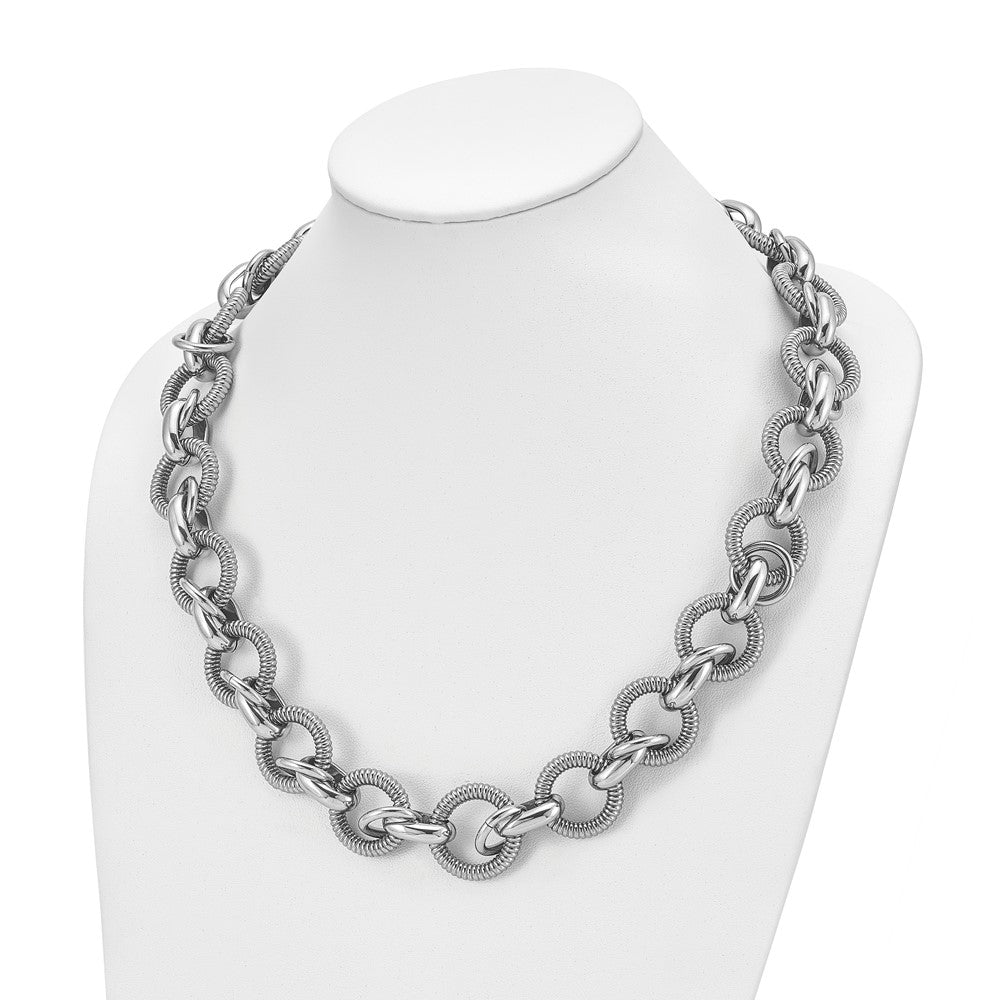 Stainless Steel Polished Fancy Link Necklace