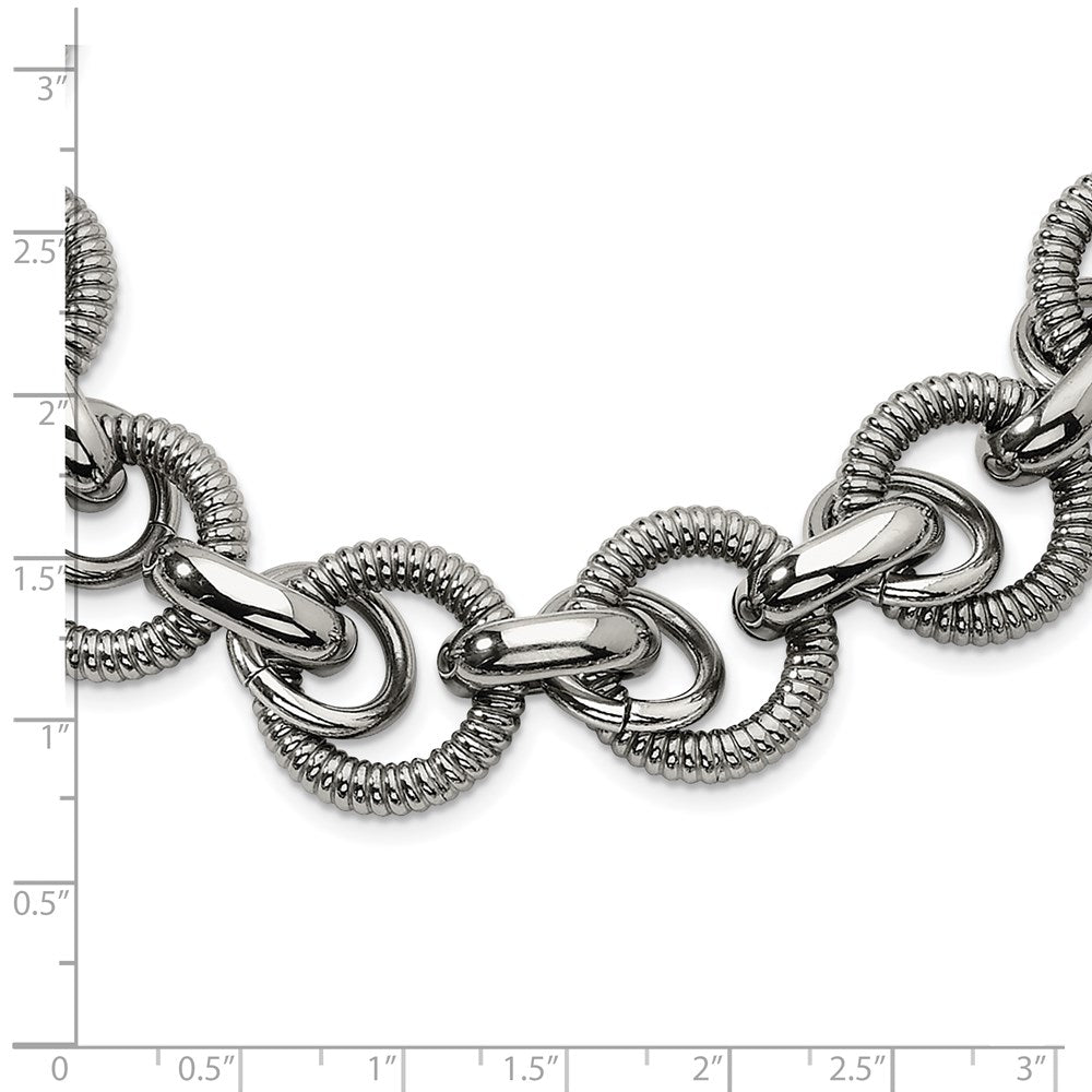 Stainless Steel Polished Fancy Link Necklace