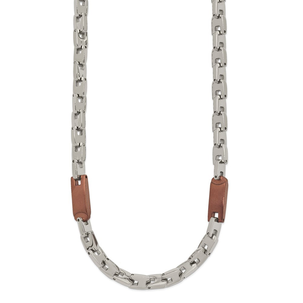 Chisel Stainless Steel Polished Brown IP-plated Necklace