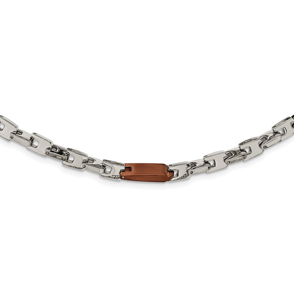 Chisel Stainless Steel Polished Brown IP-plated Necklace
