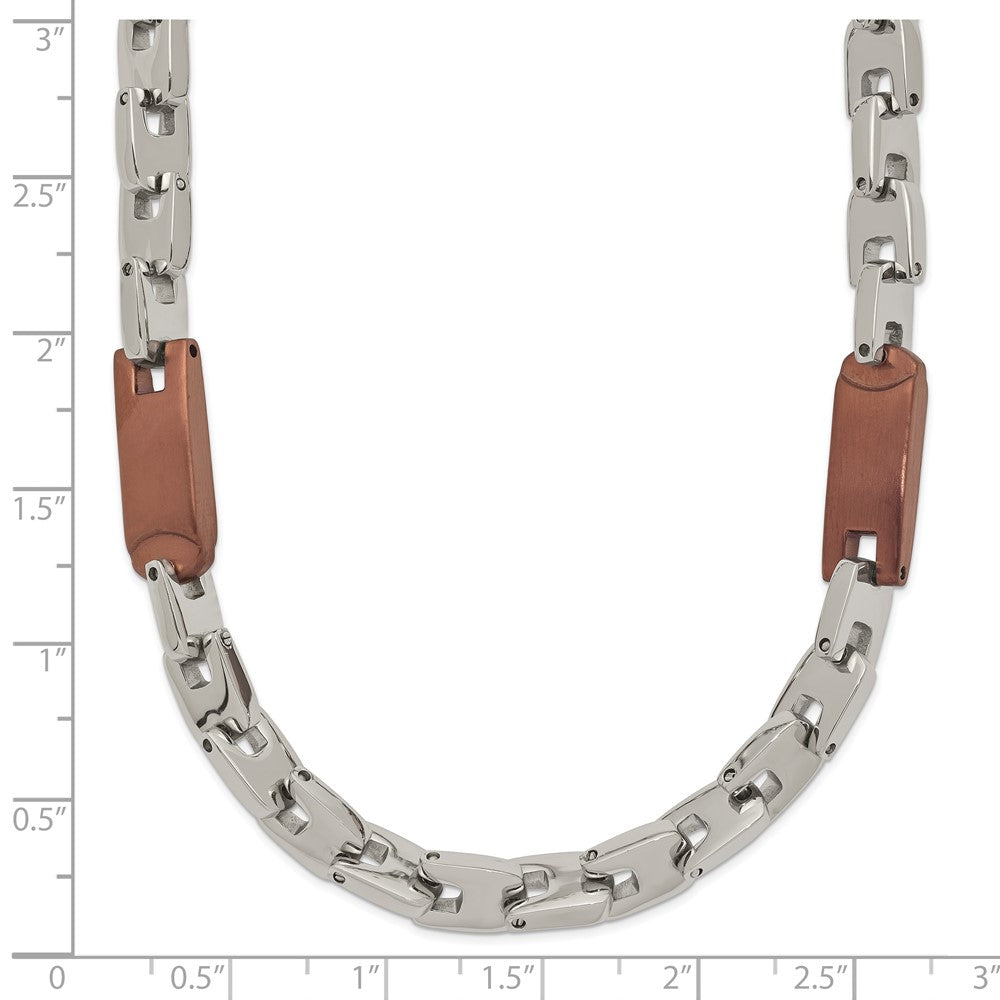 Chisel Stainless Steel Polished Brown IP-plated Necklace