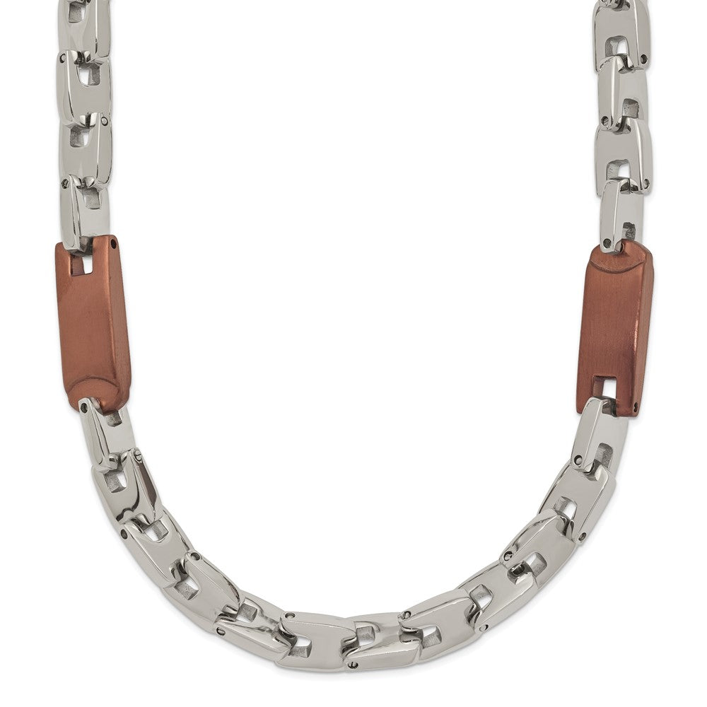 Chisel Stainless Steel Polished Brown IP-plated Necklace