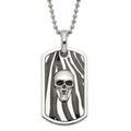 Stainless Steel Enameled Skull Dog Tag Necklace