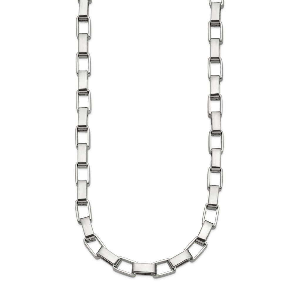 Chisel Stainless Steel Polished Square Link Necklace