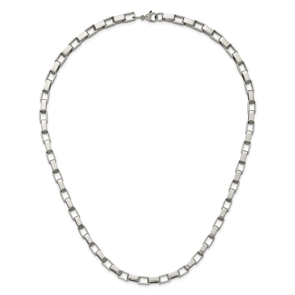 Chisel Stainless Steel Polished Square Link Necklace