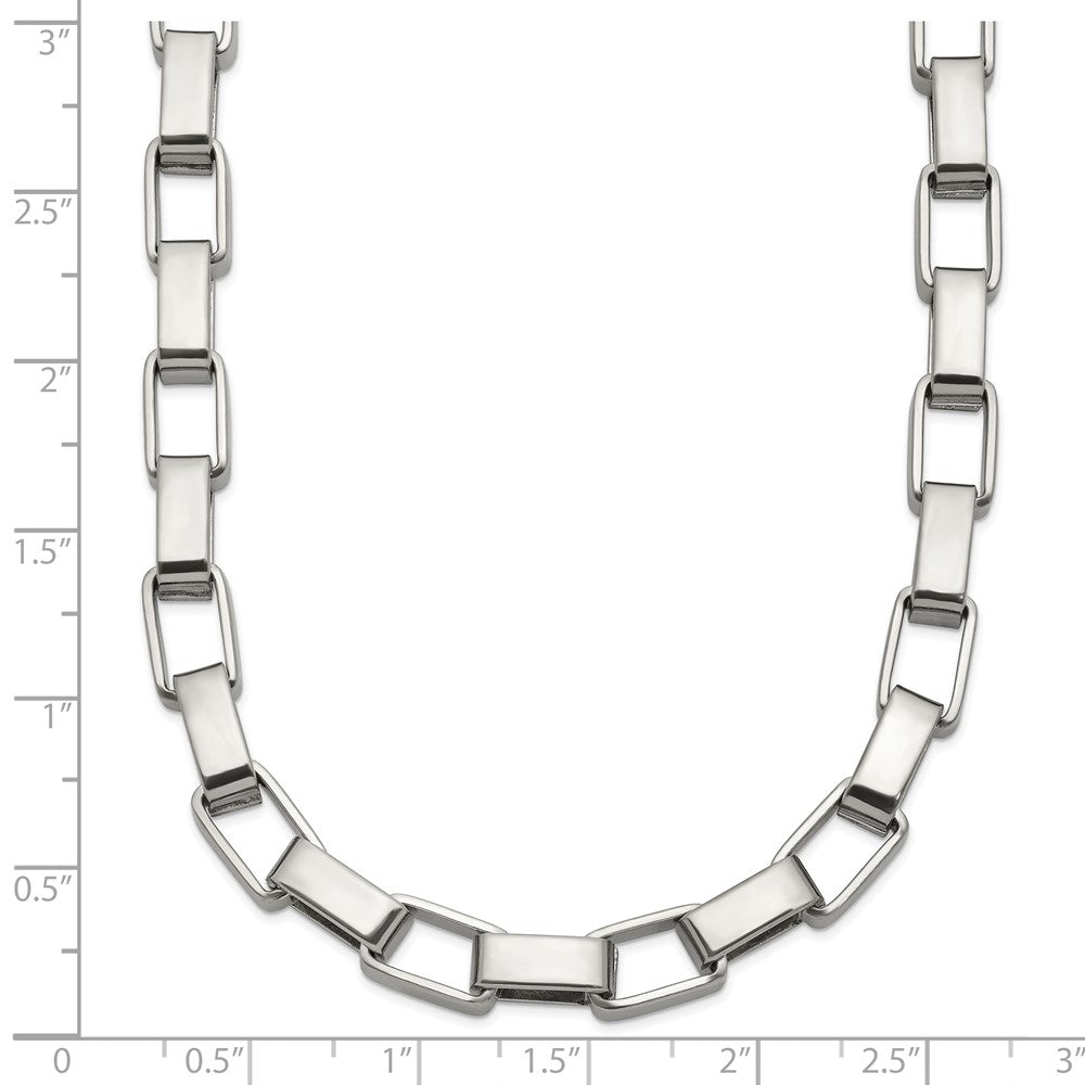 Chisel Stainless Steel Polished Square Link Necklace