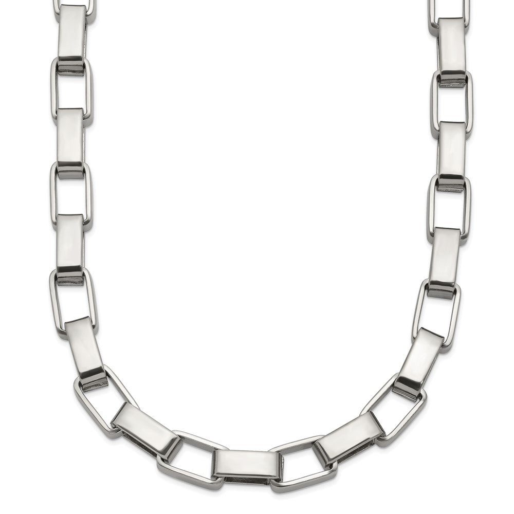 Chisel Stainless Steel Polished Square Link Necklace