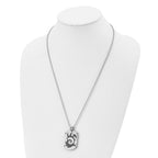 Chisel Stainless Steel Brushed Black IP-plated Swirl Dog Tag on a 24 inch Ball Chain Necklace