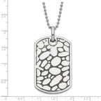 Stainless Steel Black Enamel Pebble Dog Tag Necklace