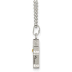 Chisel Stainless Steel Polished Black and Yellow IP-plated Cross Pendant on a 22 inch Ball Chain Necklace