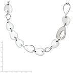 Stainless Steel Polished White Cat's Eye 26in Necklace