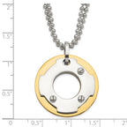 Stainless Steel Yellow IP-plated Circle Double Necklace