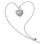 Chisel Stainless Steel Polished Filigree Puffed Heart Pendant on a 22 inch Cable Chain Necklace