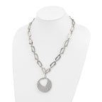 Stainless Steel Heart Cutout Pendant with 2 inch ext Necklace