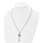 Chisel Stainless Steel Polished and Textured Key Pendant on a 22 inch Cable Chain Necklace