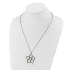 Stainless Steel Fancy Polished Flower 22in Necklace