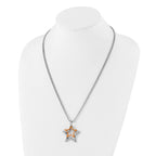 Stainless Steel & Rose IP-plated Stars Necklace