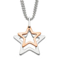 Stainless Steel & Rose IP-plated Stars Necklace