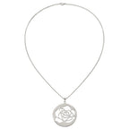 Stainless Steel Polished Rose Cut-out 22in Necklace