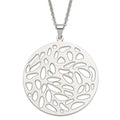 Stainless Steel Fancy Cutout Pendant Necklace