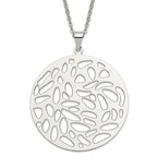 Stainless Steel Fancy Cutout Pendant Necklace