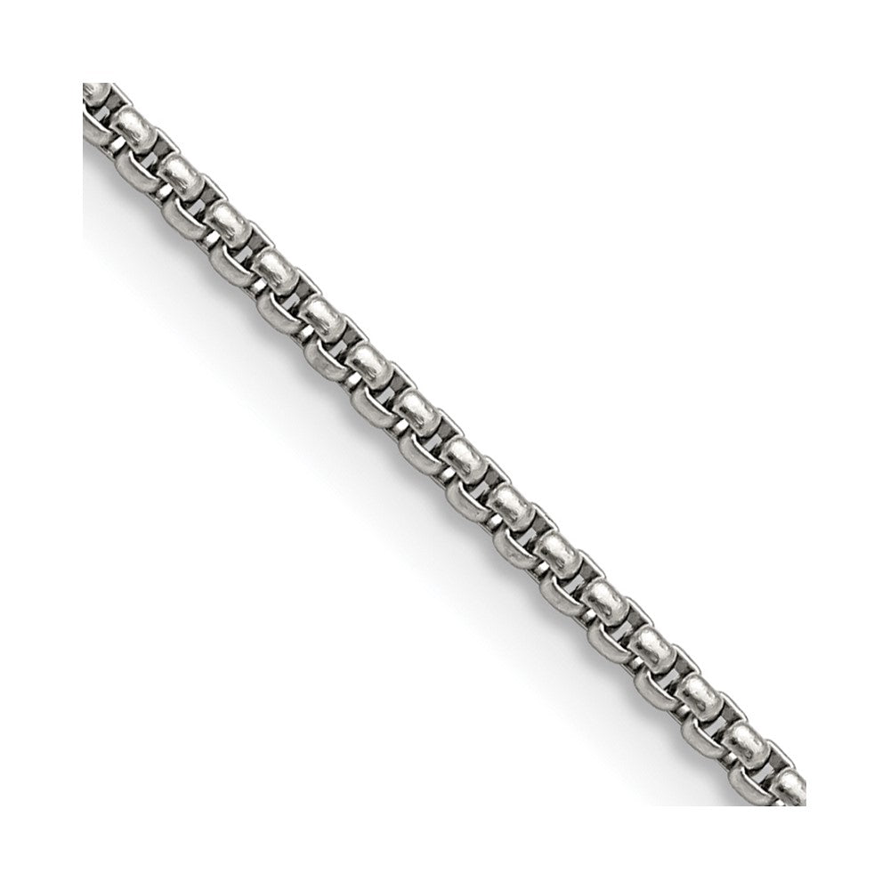 Chisel Stainless Steel Polished 2.2mm Rounded Box Chain