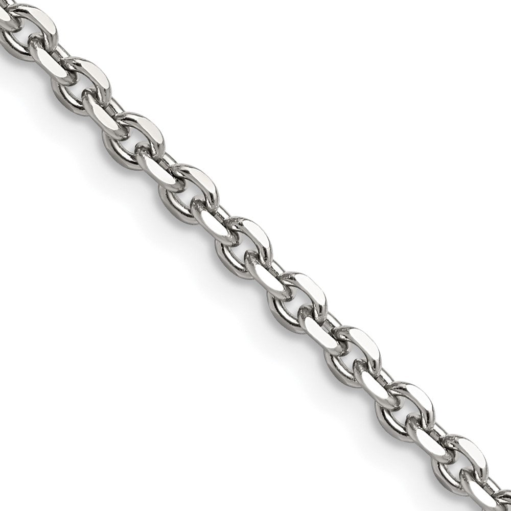 Chisel Stainless Steel Polished Diamond-cut 3.4mm Cable Chain