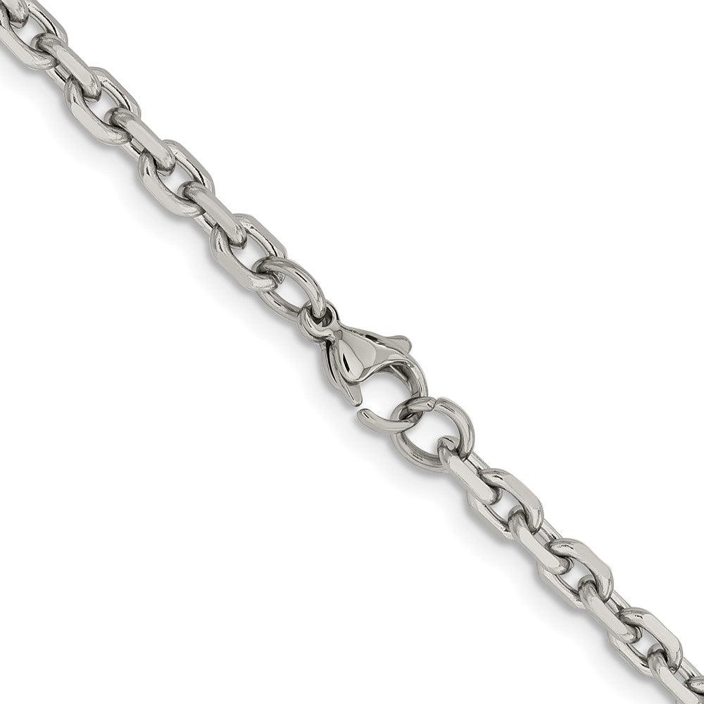 Chisel Stainless Steel Polished Diamond-cut 5.3mm Cable Chain