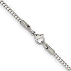 Chisel Stainless Steel Polished 2mm Box Chain