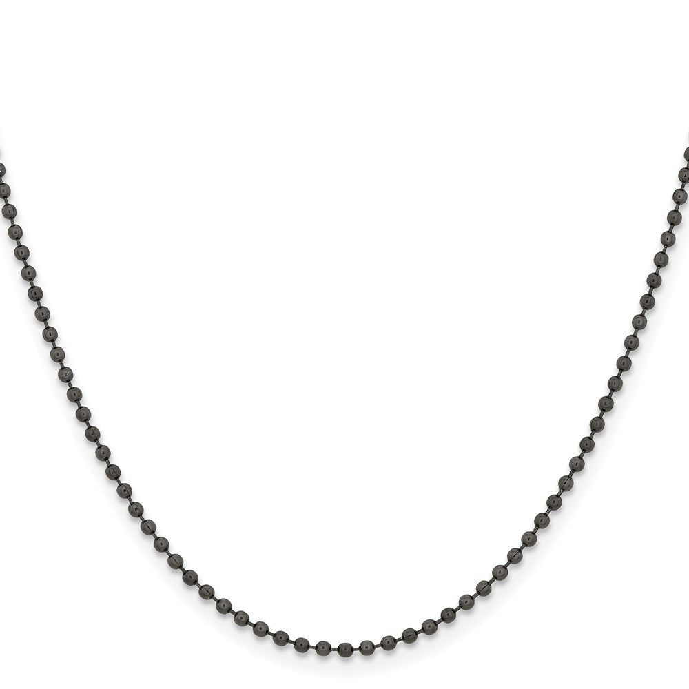 Chisel Stainless Steel Polished Black IP-plated 2mm Ball Chain