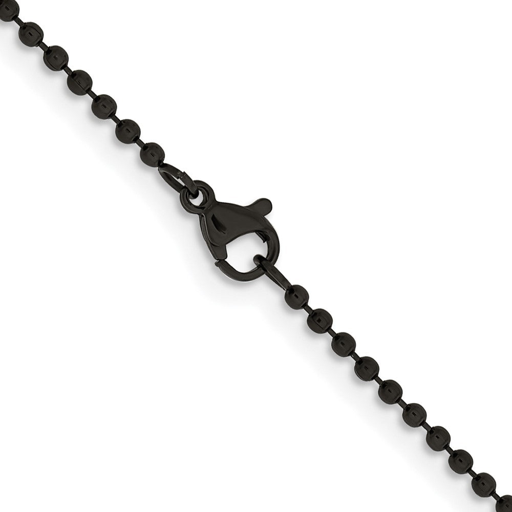 Chisel Stainless Steel Polished Black IP-plated 2mm Ball Chain