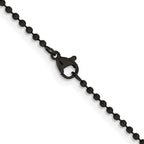 Chisel Stainless Steel Polished Black IP-plated 2mm Ball Chain