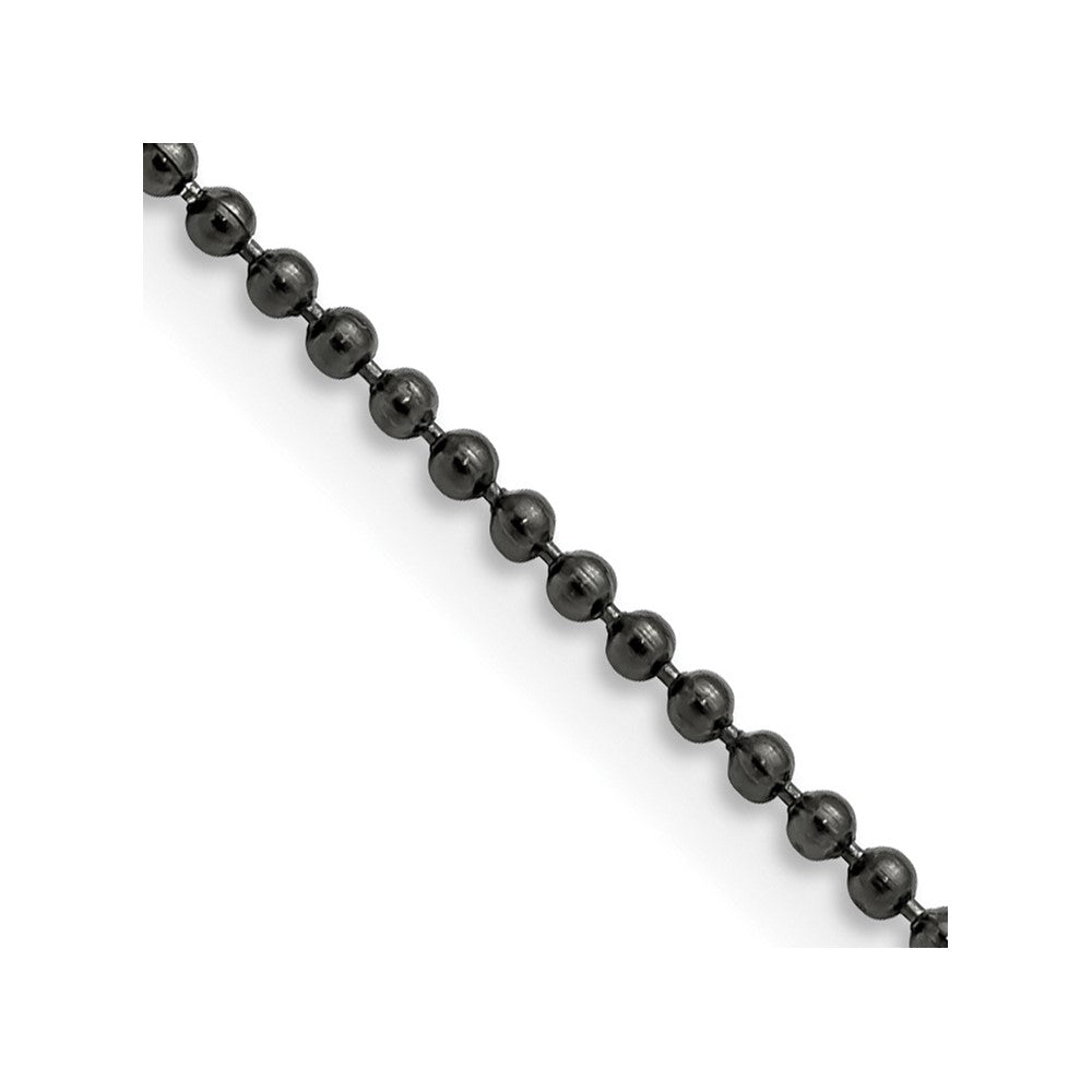 Chisel Stainless Steel Polished Black IP-plated 2mm Ball Chain