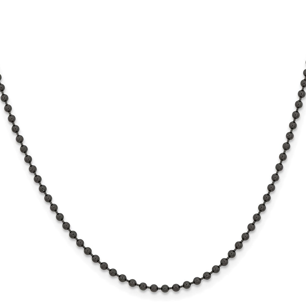Chisel Stainless Steel Polished Black IP-plated 2.4mm Ball Chain